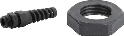 Productafbeelding van LAPP schroefkoppeling met buigbescherming en borgmoer, PG7x1,27, polyamide (PA), schroefdraadlengte 7,8 mm - 1 stuk