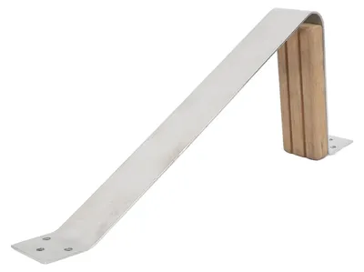 Image de Marchepieds de mât en teck 11 1/4 x 5 1/8 pouces, en acier inoxydable 304 de qualité marine, pour navires, yachts et voiliers