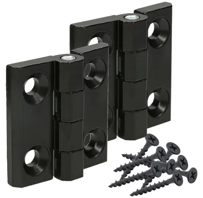 Productafbeelding van KOTARBAU® Set van 2 scharnieren, opgerold, gietstuk, 40 x 40 mm, zwart, 270 graden openingshoek