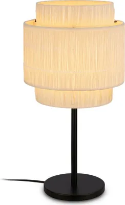 Produktbild von Tischlampe Tischleuchte Wohnzimmer Schlafzimmer Kabelschalter Bastschirm Boho