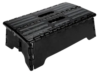 Produktbild von Klappbarer Tritthocker für Senioren, tragbar, für Badezimmer und Outdoor, Schwarz, 37,8 x 21,6 x 13 cm