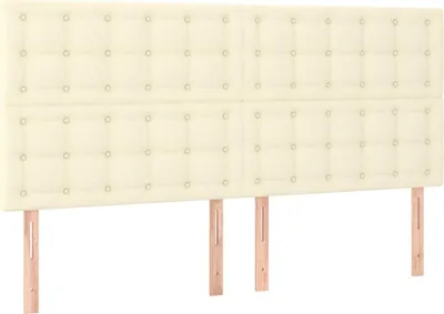 Produktbild von vidaXL Kopfteil Creme 200x5x118/128 cm Kunstleder