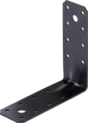 Produktbild von Alberts Schwerlast-Winkelverbinder (Set 50 Stück) - verzinkt - schwarz - kunststoffbeschichtet - 125 x 125 x 45 mm, schwarz