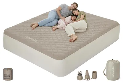 Luftmatratze 205x185x30 cm mit Pumpe, 600 kg Belastbarkeit, für 3 Pers.