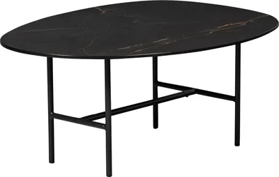 Produktbild von Vajen Couchtisch Mit Marble Look Top Schwarz 80X60cm