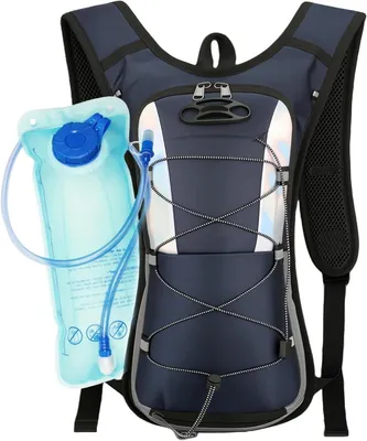 Produktbild von Rucksack mit Trinksystem – Trinkrucksack – Weste – Für Outdoor-Aktivitäten – Inklusive 2-Liter-Trinkblase – 23x43 cm – Reflektierend