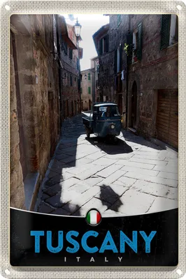 Produktbild von Blechschild Reise 18x12cm Toskana Italien Altstadt Auto Schild