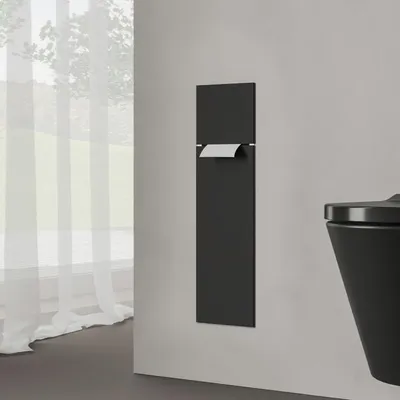Imagen del producto de Módulo para inodoro Kronenbach Cube, diseño de 60 cm, para instalación empotrada, con frente de vidrio y apertura hacia la izquierda