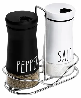 Glas Salz- und Pfefferstreuer Set 2er, 130 ml, mit Halter