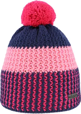 Eisglut Kinder Mehrfarbige Strickmütze Sykes Kids mit Bommel in rosa