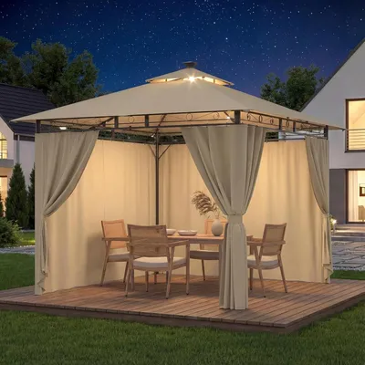 Immagine prodotto di Gazebo da giardino - Tettoia per giardino - Pergola - Tettoia per terrazza - Tenda per eventi - Struttura in acciaio robusta