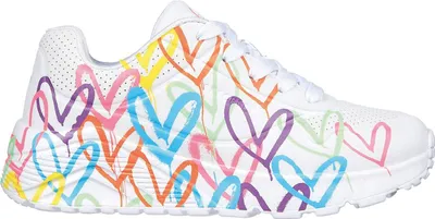 Produktbild von Skechers Sportschuhe Uno Lite Weiß EU 31 Junge Spread The Love Air-Cooled Memory Foam Synthetik Lovewall-Herzdesign non-marking