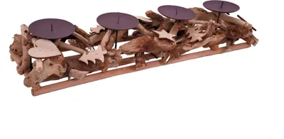 Obrázok produktu pre Vianočný svietnik, driftwood na 4 sviečky