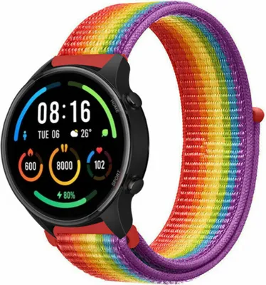 Produktbild von Strap-it Xiaomi Mi Watch Nylonarmband (Regenbogen)