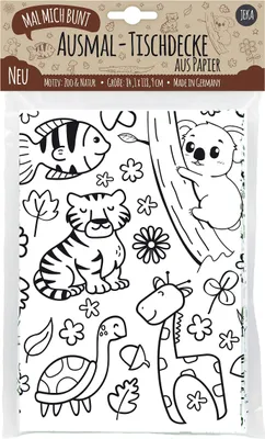 Produktbild von Mal Mich Bunt Ausmal-Tischdecke aus Papier Zoo & Natur