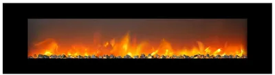 Produktbild von Casa Padrino Luxus LED Elektrokamin Schwarz 183 x 14 x H. 46,5 cm - Moderner breiter Wandkamin mit Touchscreen & Fernbedienung Kamin