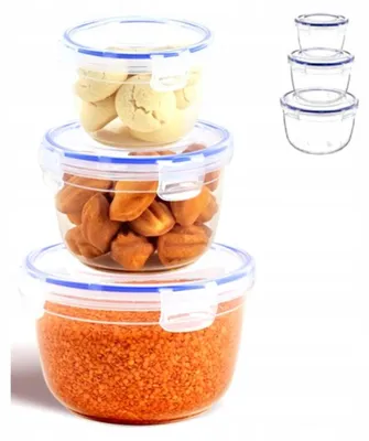 Produktbild von Katex Runde Lebensmittelbehälter, 3er-Set, 625-2100ml
