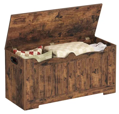 Immagine prodotto di Panca portaoggetti in stile vintage, color marrone, dimensioni 40 x 100 x 48 cm