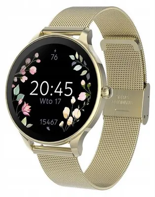 Produktbild von Forever smartwatch SB-306 gold, Smartwatch für Damen, 1,19", IP67, Wasserdicht, Pulsmesser, Schrittzähler, Aktivitätstracker, Fitness Tracker