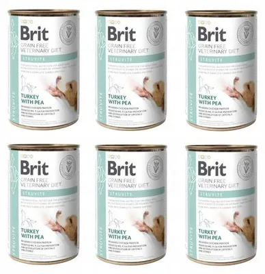 Obrázek produktu pro BRIT Grain Free Vet Diets Dog Struvite Turkey & Peas - mokré krmivo pro psy - 6x400 g