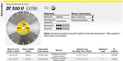 Productafbeelding van DT 300 U diamantschijven, 230 x 2,3 x 22,23 mm, 16 segmenten, artikelnummer 325348