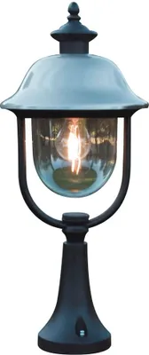 Produktbild von Konstsmide Parma Sockelleuchte Edelstahl Lampendach, schwarz lackiertes Aluminium, klares Acrylglas 7241-000