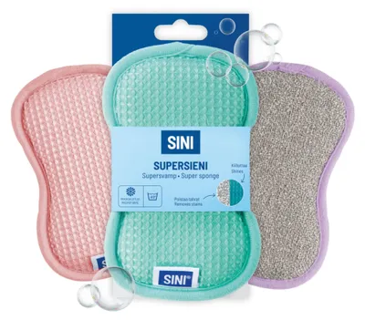 Produktbild von SINI Super-Schwamm - Langlebiger, waschbarer Mikrofaser‑Reinigungsschwamm mit Zwei Seiten - Entfernt hartnäckigen Schmutz und Reinigt sanft Verschiedene Oberflächen im gesamten Haushalt.