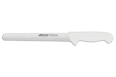 Image de Couteau de pâtissier Arcos couleur - Prof 295024 en acier inoxydable Nitrum et mangue polypropylène blanc ergonomique avec lame de 25 cm, vitrine