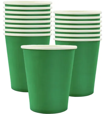 Produktbild von 16 grüne Pappbecher – 250 ml Partybecher für Feiern