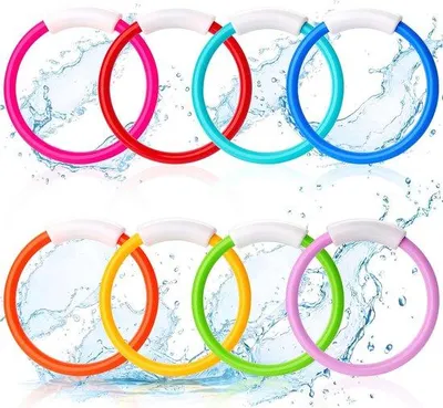 Zdjęcie produktu dla Różnokolorowe zabawki do pływania dla dzieci - "Kinderduikringen" - średnica 14 cm - zestaw 8 sztuk