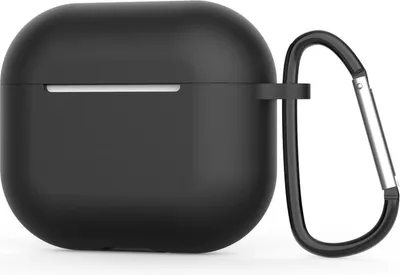 Image de Étui de protection "Adapté" pour Apple AirPods – Compatible avec les AirPods 3 – Coque souple – Noir – Étui de protection – Avec clip