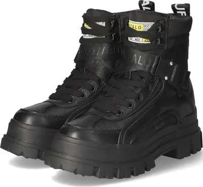 Produktbild von Buffalo Aspha Com 1 Damenschuhe Stiefel Schnürer Schwarz Freizeit