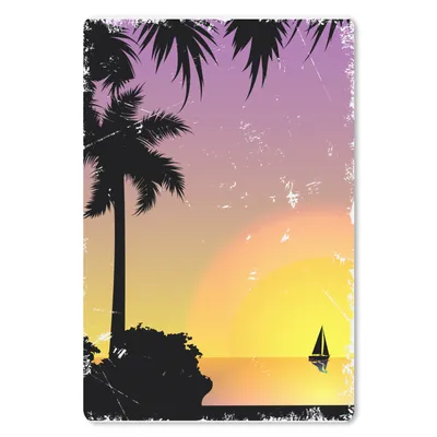 Produktbild von MuchoWow® Mauspad Mousepad Boot - Segeln - Palme - Nacht 18x27 cm - Mousepads - Maus Mat - Pad - Mausunterlage