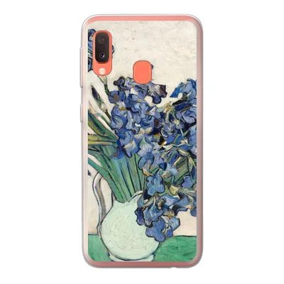 Produktbild von MuchoWow® Handyhülle Schutzhülle Hülle für Samsung Galaxy A20e Stilleben mit Schwertlilien - Vincent van Gogh Silikon Softcase Handy Hülle - Abdeckung