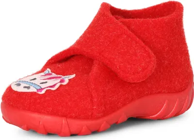 Produktbild von Ladeheid Kinder Mädchen Jungen Hausschuhe aus Filz LA-618 (Pferd Rot, 20 EU)