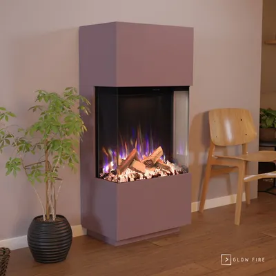 Produktbild von Glow Fire Elektrokamin 'PR11' in LED Standkamin in weiß mit Heizung (1500 W) | HxBxT: 130x61,5x40cm
