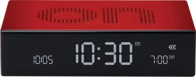 Obrázek produktu pro LEXON Flip Premium, Digitální budík, Obdélník, Červená, LCD, Baterie, 5 V