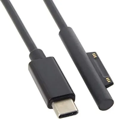 Produktbild von System-S USB 3.1 Typ C Kabel für Microsoft Surface Pro 3 4 5 6 7 8 9 12V -15V 180cm mit Surface Connect-Port