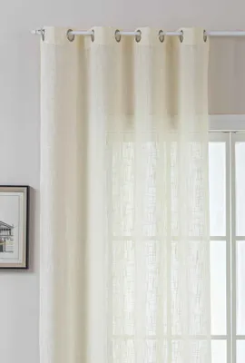 Produktbild von Gardine Ösen Grobfaser »Seoul« HxB 245x140 cm Creme Ösen Linenlook-Struktur Uni Halbransparent Blickdicht 2024110