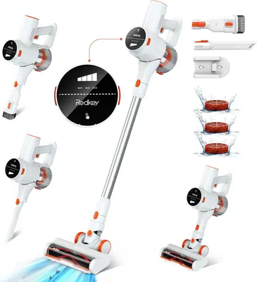 Produktbild von Redkey P8 Stielstaubsauger Staubsauger, 6 in 1 Handstaubsauger, 250,00 W, 25KPa, mit extragroßem Touchscreen-LED-Bildschirm, mit herausnehmbarem Akku