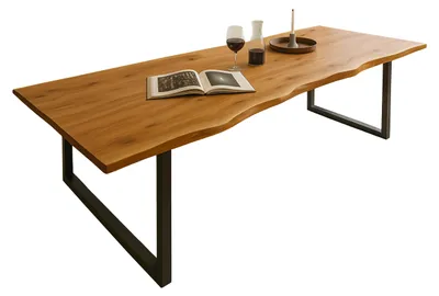 Produktbild von SAM® Esstisch Baumkante massiv Akazie natur 240 x 100 schwarz QUINN