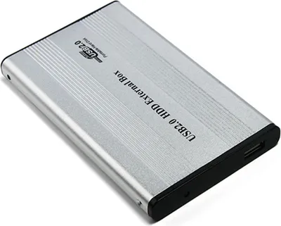 Obrázek produktu pro USB2.0 na IDE pevný disk 2,5'' IDE HDD kryt Přenosný pevný disk Box z hliníkové slitiny HDD kryt stříbrný (neobsahuje pevný disk)