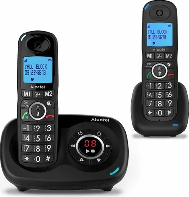 Produktbild von Alcatel XL595B Voice Duo, DECT-Telefon, Kabelloses Mobilteil, Freisprecheinrichtung, 100 Eintragungen, Anrufer-Identifikation, Schwarz
