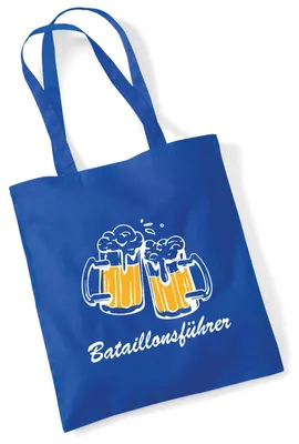Produktbild von Huuraa Jutebeutel Bataillonsführer Schützenfest 10 Liter Bright Royal Baumwolle Tasche Geschenkidee