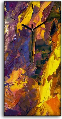 Produktbild von Leinwand Wanduhr Wandkunst Uhr Geräuschlos 30x60 Ölgemälde Abstrakte Kunst - schwarze Hände