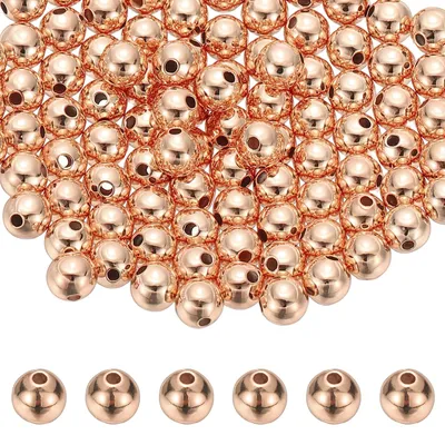 6 mm Abstandskugeln, 100 Stück, Metall, rund, Roségold