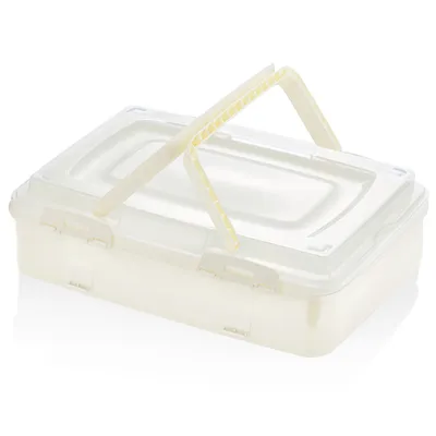 Productafbeelding van Herzberg, transportbox voor gebak, éénlaags, geschikt om mee te nemen, kleur ivoor