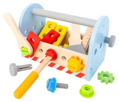 Produktbild von Holzwerkzeuge in einer Tragekiste, Spielset, 22 x 12 x 15 cm