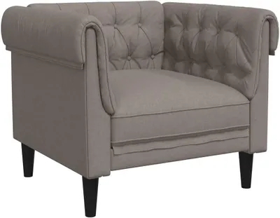 Obrázek produktu pro Křeslo Chesterfield potažené látkou barvy taupe, hmotnost 16,4 kg