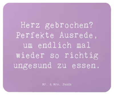 Produktbild von Mr. & Mrs. Panda Mouse Pad Spruch Liebeskummer Tröster - Lavendeltraum - Geschenk, Motivation, Zuneigung, Mauspad, Zitat, Lächeln, mousematte, Mousepad, laptop, Gefühl